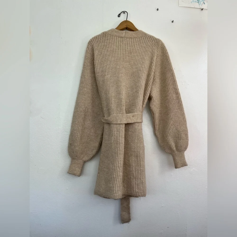 TOPSHOP Stone SWEATER KNIT Belted
BLOUSON SLEEVE Chunky CARDIGAN - Picture 4 of 8